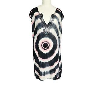 Brand Unique Mini Dress Made in Italy Viscose Tie Dye Sleeveless Womens Size M